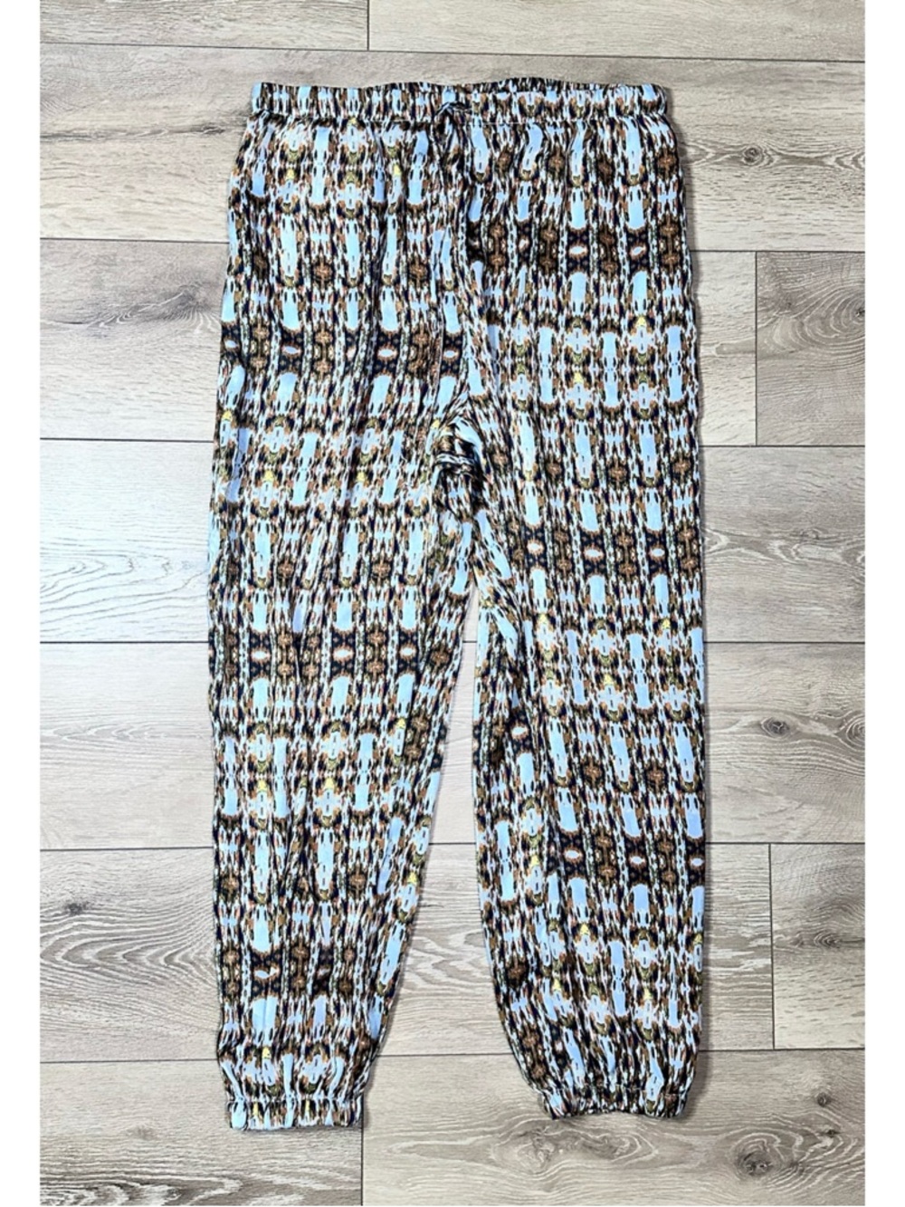 Rachel Roy Harem Abstract Ikat Print Harem Boho Festival Joggers